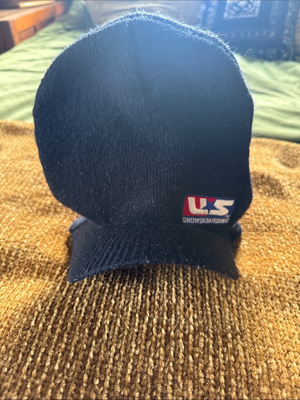 US Snowboarding Black Beanie Cap